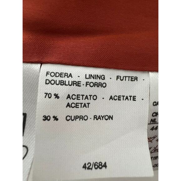 MaxMara Weekend Blazer 12 Red/Orange Cotton Stretch Velveteen Lined Jacket Italy - Picture 11 of 14